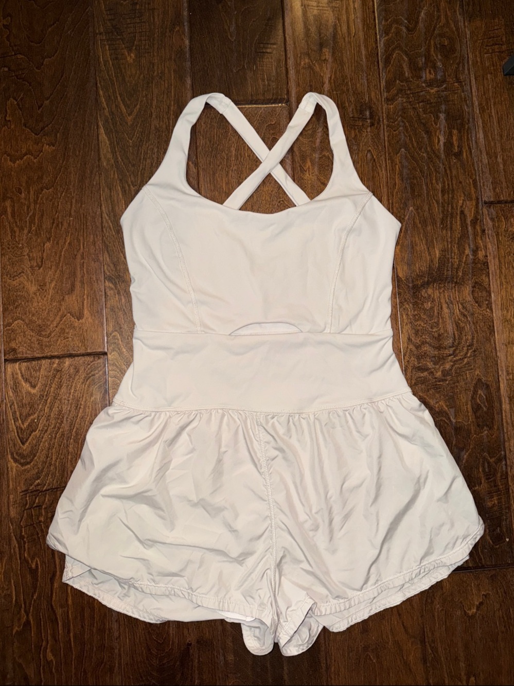 FP Movement by Free People Off White Cross-Back Romper